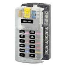 12 Circuit Blade Fuse Block Holder 32V 100A with Ground Cover for Car Boat