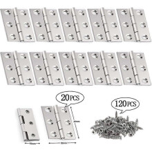 Stainless Steel Hinges, 20 Pack 1.73 x 1.26 Inch Rust Resistant Hardware with Screws for Cabinet Door Furniture Window