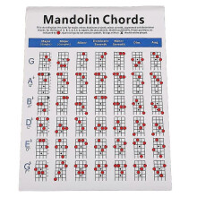 Tableau d'accords pour mandoline, petit format, sur papier couché, diagramme de doigté, guide d'entraînement aux accords, tableau pratique