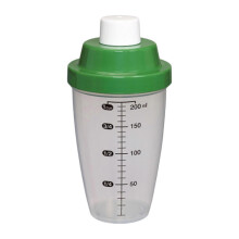 Protein-Shakerflasche 200 ml, transparent, graduiert, temperaturbeständig, PP für Fitness-Mixing