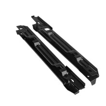 Front Bumper Fixing Bracket End compatible with Mercedes C-Class W203 2002-2008, Left+Right Set, Black Metal, Direct Replace