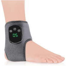 Draadloze enkelmassager met warmte- en vibratiefunctie, 3 standen, 5 warmteniveaus, digitaal display, oplaadbaar.