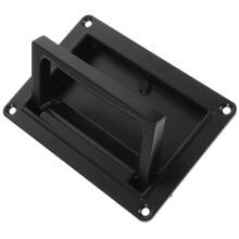 Maniglia a scomparsa incassata con fessura, in lega di zinco nera, 13x9x1,8 cm, 1 pezzo per porte, cassetti, armadi e controllo accessi.