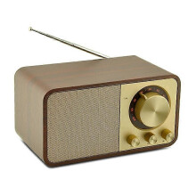 Altoparlante Bluetooth retrò in legno, 5W BT5.0, radio FM, supporta schede TF, chiavette USB e ingresso AUX, batteria ricaricabile da 1800 mAh.