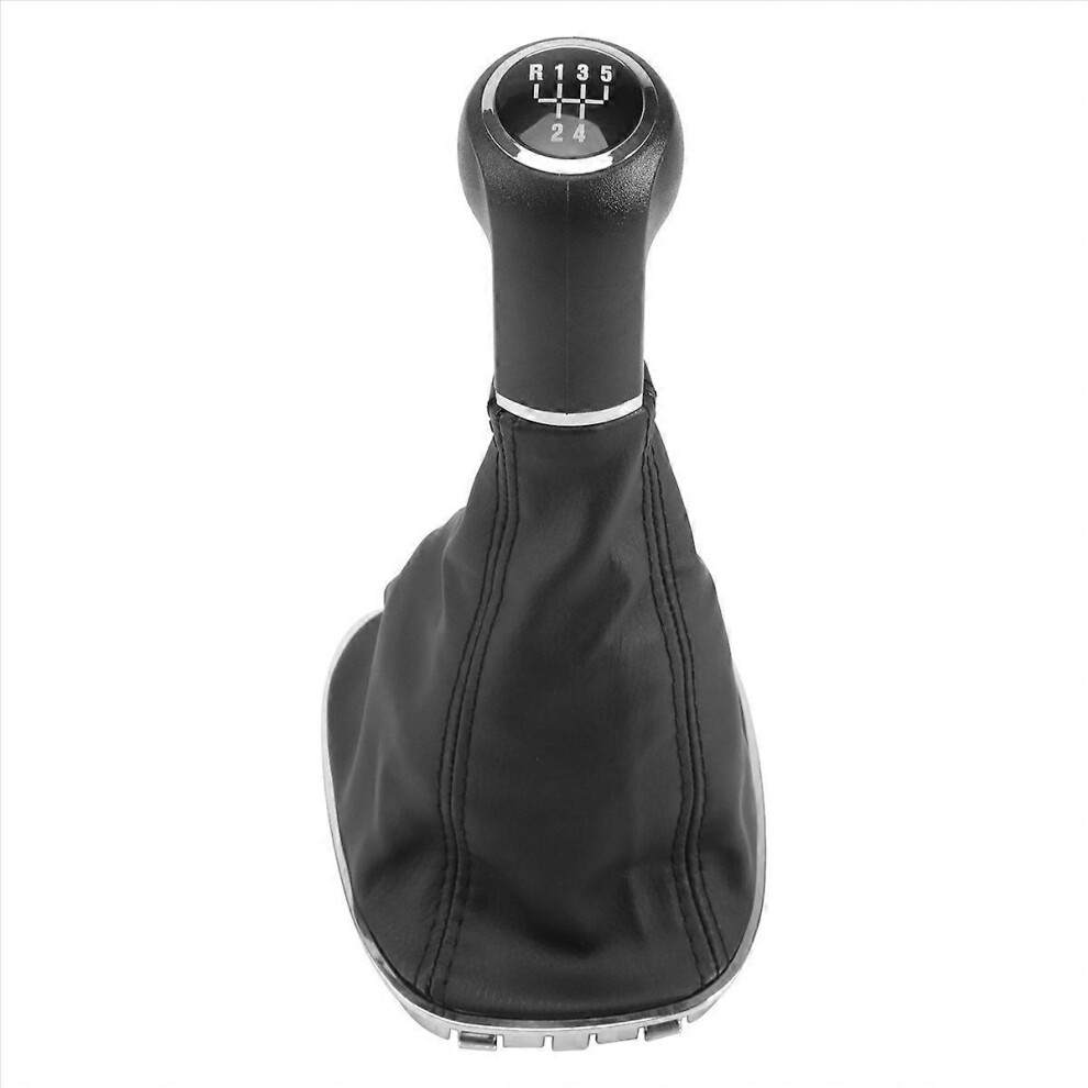 Shift Lever Shift Boot Gear Knob 5-Speed, Pu Leather+Plastic Compatible With Opel Adam M13 Corsa E X15 De 55496814 Black 6933168171203