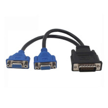 DMS-59 Pin to 2 VGA Splitter Adapter Cable, Copper Core, PVC Wire, Data Transmission Loss Reduction
