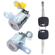Deurslotcilinder met sleutels, compatibel met Toyota 1995-2004, zilver metaal, links en rechts, 2 stuks, 69051-35070 69052-35070