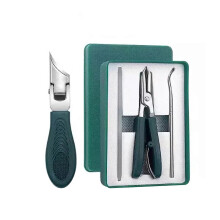 Nagelknipper met brede bek, spatbestendig en schuin geplaatst, gebogen nagelknipperset met ergonomische handgreep