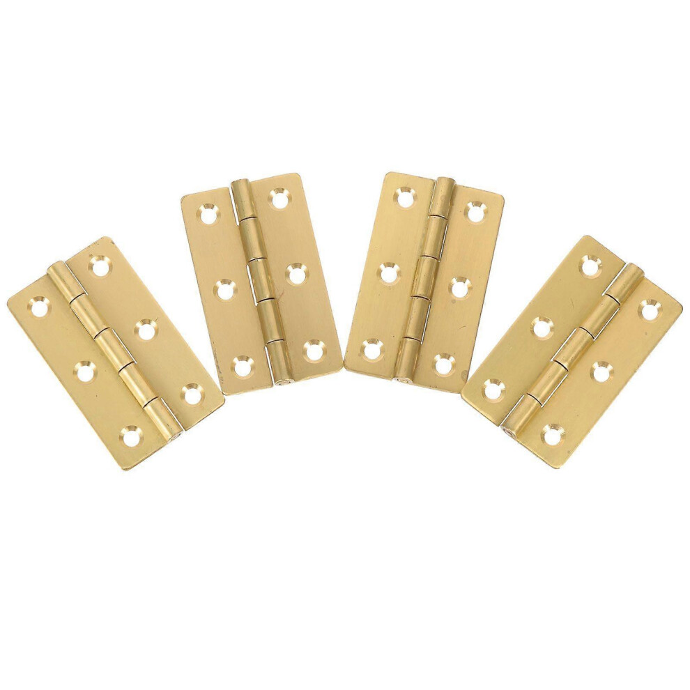 4Pcs Piano Hinges, Small Golden Copper Butt Hinges For Jewelry Box, Storage Box, Wooden Crafts, No Screws Included 6933168111131
