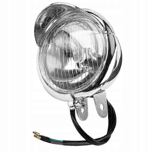 Motorcycle LED Front Headlight, DC 12V, ABS Material, Direct Replacement for Old or Broken Unit, Chrome Housing for Chopper