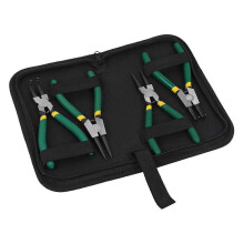 4-piece Circlip Pliers Set, Low-fatigue Joint with Opening Spring, Non-slip Handle, Stable Tips for Precise Work