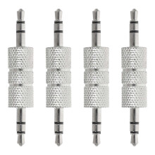 4 Stück 3,5-mm-Klinkenstecker-Verlängerungskabel, kompakter, tragbarer und störungsfreier Audioadapter aus Zinklegierung