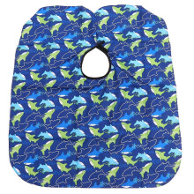 Cape de coiffure pour enfants, adorable cape de coupe de cheveux en pongé de polyester imperméable bleu imprimé dauphin, 80 x 66 cm, 1 pièce