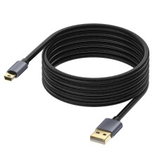 Mini-USB-2.0-Kabel (5-polig, 10 m), Laden und Datenübertragung (2-in-1), 480 Mbit/s, kompatibel mit Garmin-GPS-Empfängern, GoPro, Canon und PS3