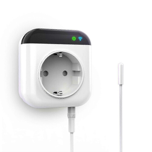 Smart Wifi Programmable Thermostat Power Outlet, 2.4GHz Wi-Fi App Remote Control Temperature Detection Countdown Timer Plug