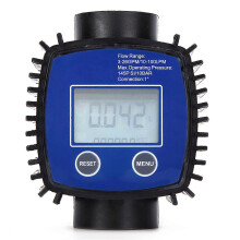 Digital Water Fuel Meter, 1 Inch Female Thread, 5-120 Liters Per Minute, 1% Accuracy LCD Digital Display Flow Meter