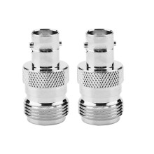 Delaman BNC-Stecker, 2 Stück, Typ N Buchse auf BNC Buchse, 50 Ω, 0–6 GHz, vergoldeter Kupfer-HF-Koaxialadapter