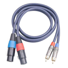 Dual XLR Female to Dual RCA Male Audio Cable, 1M 22AWG Double Shielded Gold Plated Audio Interconnect Cable