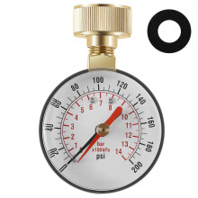 Wasserdruckmessgerät TS-60-200 PSI, Ø 60 mm Zifferblatt, 3/4 NPT-Gewinde, Metall, kompatibel mit Gartenschlauch Wasserhahn Wasserpumpe