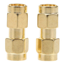 adaptadores coaxiales SMA macho a SMA macho, acopladores RF de metal dorado para accesorios de antena de radio.