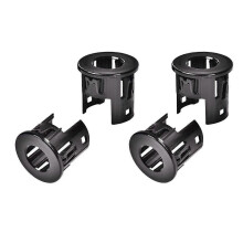 4 stuks parkeersensorbeugels, compatibel met Dodge Ram 5LS52TZZAA, zwarte hittebestendige ABS-voor- en achterbumper