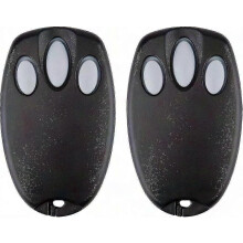 2 Pack Garage Door Remote, compatible with Chamberlain Liftmaster Merlin, Controls up to 3 Garage Doors, Green LED, Mini Keychain Design