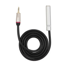 Audio adaptérový kábel 3,5 mm samec na 6,5 mm samica, dĺžka 1 m, pozlátený konektor, PVC materiál, kompatibilný s AKG Sennheiser Sony