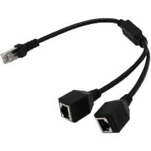 Divisor de Rede RJ45, 1 Macho para 2 Fêmeas, Compatível com modems DSL e a cabo, transmissão estável para conexão de internet