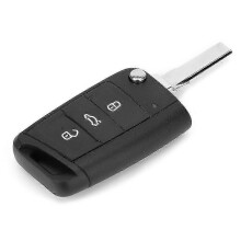 Capa de Chave de Carro Inteligente Automática 3 Botões, Compatível com MK7 Seat B6, Material ABS Lâmina de Cobre
