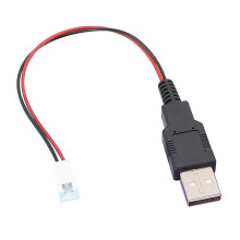 Câble USB mâle vers connecteur XH2.54 2P, câble de transmission de signal d'alimentation 2 conducteurs 24AWG 22 cm pour projets de bricolage