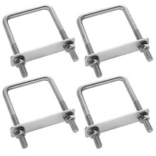 Square U Bolt, 304 Stainless Steel, 4 Pieces Fixing Clamp, For Roof Box Towing Repair Boat Car