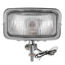 2 Pieces Retro Square Dual Motorcycle Headlight 12V M10 Thread, Stainless Steel compatible with Retro Motorcycles ATVs