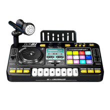 DJ-Mixer-Controller-Spielzeug für Kinder, ABS Schwarz, elektronischer Orgel-Musikplayer mit Bluetooth, Mikrofon, wiederaufladbar