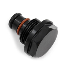 Tapón solenoide turbo de aluminio negro, compatible con Dodge Ram Cummins HE351CW 2004-2007, altura de montaje baja de 33 mm.