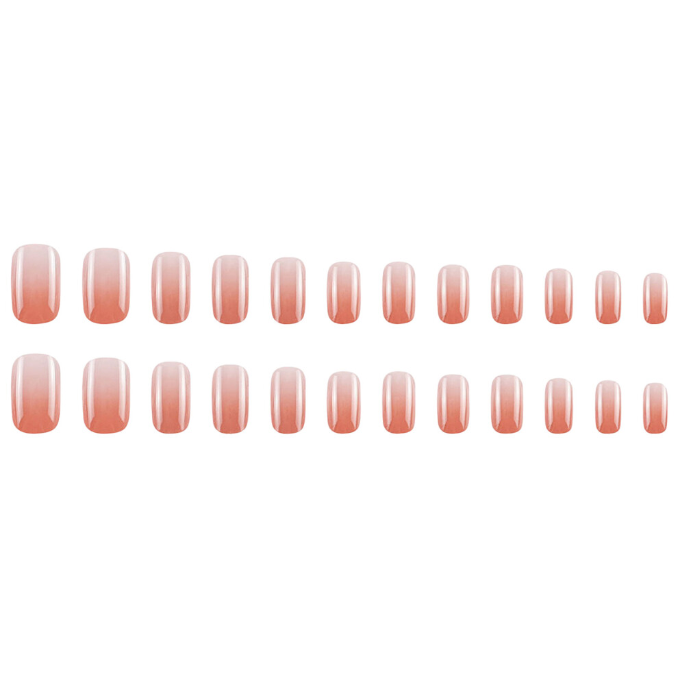 Zhouq-Outdoors 24Pcs Pink Gradient Press On Nails, Long Lasting & Reusable