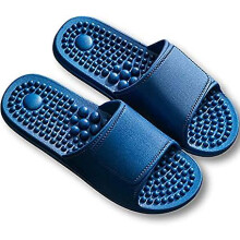 Voetmassageslippers, acupressuurhulpmiddel voor verlichting van plantaire fasciitis en voetpijn, blauw, maat 44/45