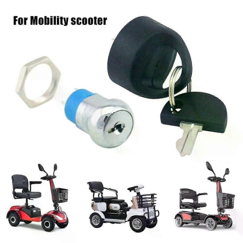 Ignition Switch Lock with 2 Keys, Zinc Alloy Ignition Switch compatible with Pride Mobility Scooters
