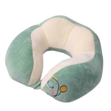 Cuscino da collo a forma di U, con doppio ricamo di dinosauro, supporto per il collo per ufficio e viaggi.