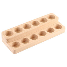 Aufbewahrungs- und Präsentationsorganizer für ätherische Öle, Naturholzfarbe, feuchtigkeitsbeständig, strapazierfähig, doppeltes Holzregal