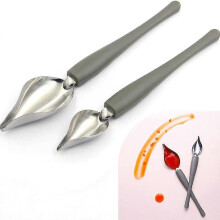 Dekorierlöffel, 2er-Pack, Edelstahl 430 mit rutschfestem PP-Griff, 2 Größen für DIY-Teller, Kuchen, Kaffee und Speisen