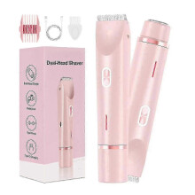 Bikini trimmer 2-in-1, hypoallergene keramische mesjes, IPX7 waterdicht, USB Type-C oplaadbaar elektrisch scheerapparaat voor gevoelige huid
