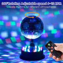 Draaibare 5 Inch Discobal Feestverlichting met Afstandsbediening, 6-12 Tpm Verstelbare Discobal, 18 LED'S DJ-Licht, Hangend en op Tafel Te Gebruiken