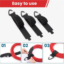 10 Stuks L-Formaat Hangende Karabiners voor Zware Opbergbanden, Nylon Opbergbanden met Verlengsnoeren voor Organisatie en Opslag