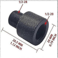 Thread Adapter, Female 1/2-20 UNF to Male 1/2-28 UNEF, Steel, 8mm Through Bore, 3/4 Body OD