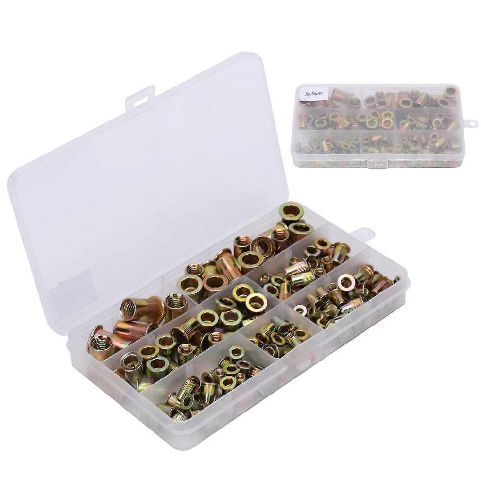 Rivet Nut Set 160Pcs Mixed Sizes M3 M4 M5 M6 M8 M10 Zinc Plated Carbon Steel Threaded Rivet Insert Nuts 6944168242213