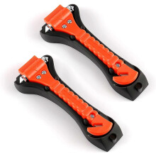 Car Safety Hammer, 2 Pack, Carbon Steel Window Breaker, Seatbelt Cutter, With Mounting Brackets, Vehicle Emergency Escape Tool