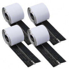 Heavy Duty 7FT Self-Adhesive Double-Sided Zipper, 4 Pack Black Nylon for Dust Barriers, Greenhouses, Grow Tents