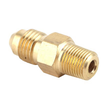 Brass AN to NPT Fitting Adapter, Straight AN4 Male to 1/8in Male NPT Oil Gas Coupler Connector