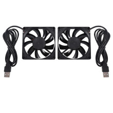 Borstelloze DC-koelventilator, 80x80x15mm 5V USB 2 stuks 1,8W 2000RPM 26dB RGB-ondersteuning voor pc, computer, routerbehuizing