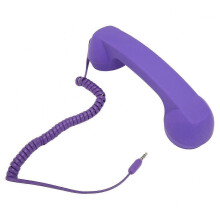 Cell Phone Handset 3.5mm Plug Retro Radiation Proof Wired Telephone Receiver compatible with 3.5mm Jack Smartphones Computers Purple